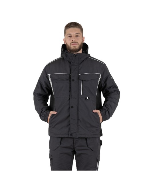 Jacheta vatuita tercot Ice, captuseala fleece, gri inchis