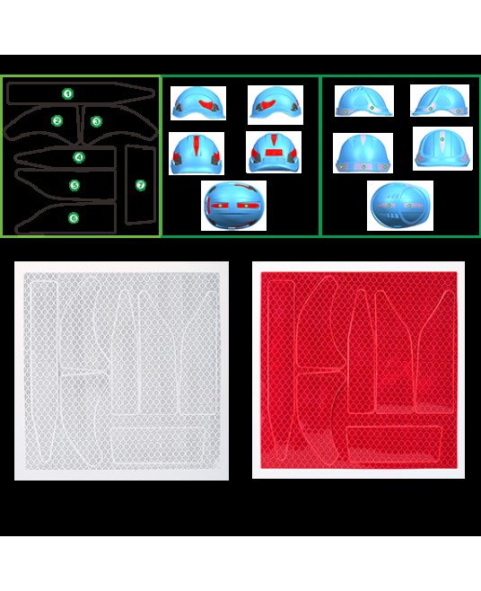 Etichete reflectorizante pentru casti, 10 buc/set [PA91] Argintiu