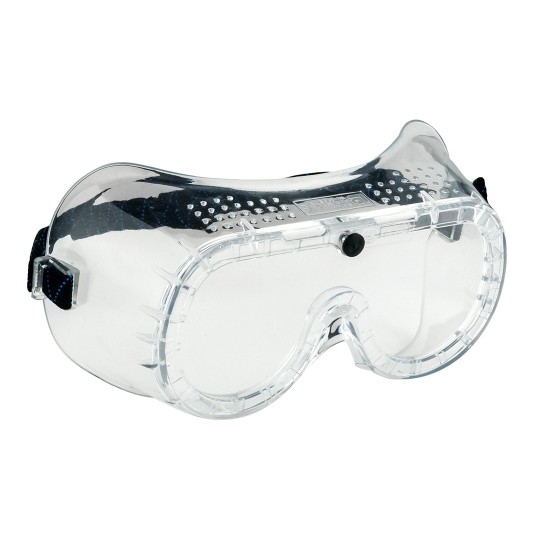 Ochelari de protectie EN166,  ventilatie directa, margine PVC flexibila, 53gr [PW20] Transparent