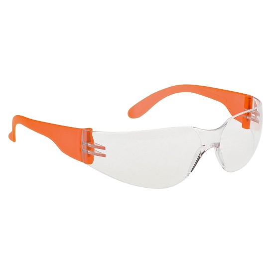 Ochelari de protectie EN166, foarte usori, snur inclus, brate flexibile [PW32] Transparent si Portocaliu