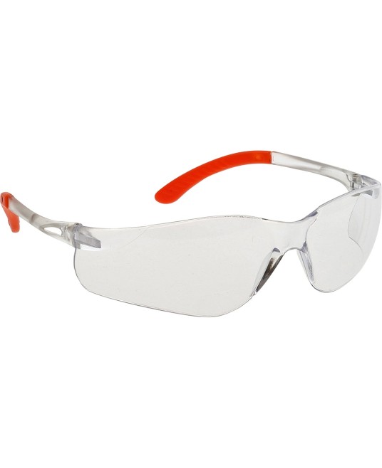 Ochelari de protectie EN166, protectie laterala, usori, snur inclus, 24gr [PW38] Transparent si Portocaliu