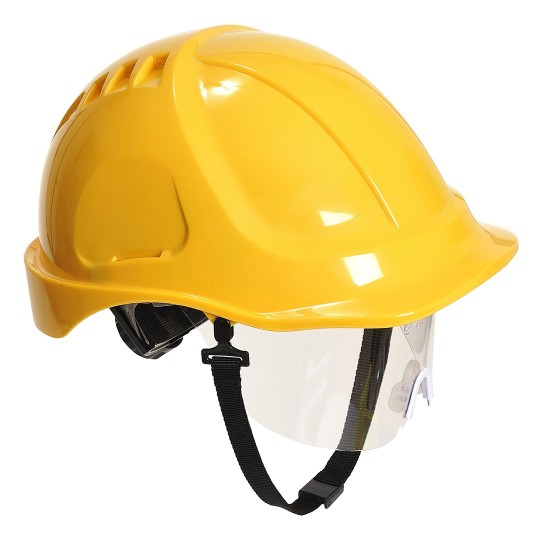 Casca de protectie cu vizor, Galben Casca de protectie cu vizor, Galben
