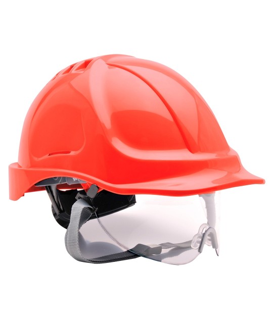 Casca ventilata cu vizor pentru lucru la inaltime [PW55] Rosu