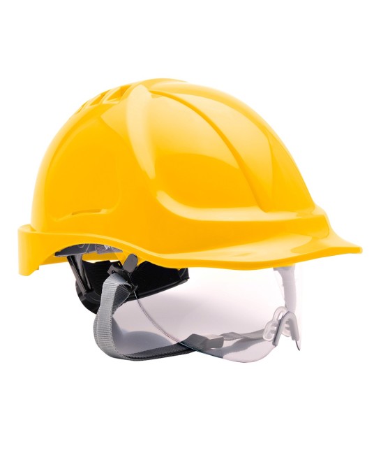 Casca ventilata cu vizor pentru lucru la inaltime [PW55] Galben