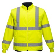 Jacheta vatuita reflectorizanta, 5 in 1, inalta vizibilitate [S768] Galben si gri