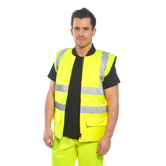 Jacheta vatuita reflectorizanta, 5 in 1, inalta vizibilitate, Galben Jacheta vatuita reflectorizanta, 5 in 1, inalta vizibilitate, Galben