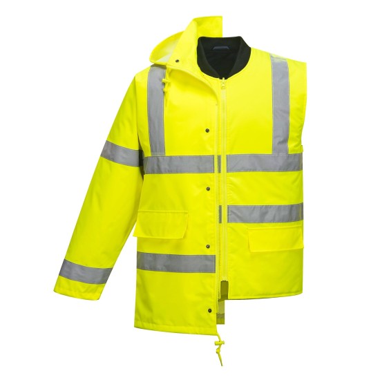 Jacheta vatuita reflectorizanta, 5 in 1, inalta vizibilitate, Galben Jacheta vatuita reflectorizanta, 5 in 1, inalta vizibilitate, Galben