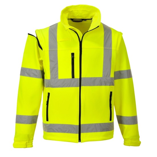 Jacheta softshell reflectorizanta, maneci detasabile,membrana tripla, Galben Jacheta softshell reflectorizanta, maneci detasabile,membrana tripla, Galben