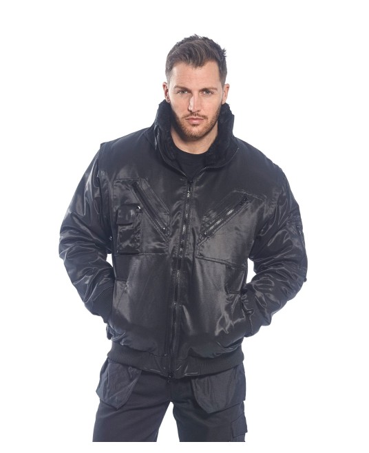 Jacheta de protectie vatuita, 4 in 1, impermeabila, Quality Portwest [PJ10] Negru