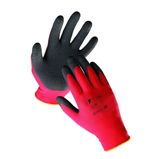 Manusi de protectie imersate in latex (Hornbill ECO) Rosu cu Negru - minimum 120 perechi