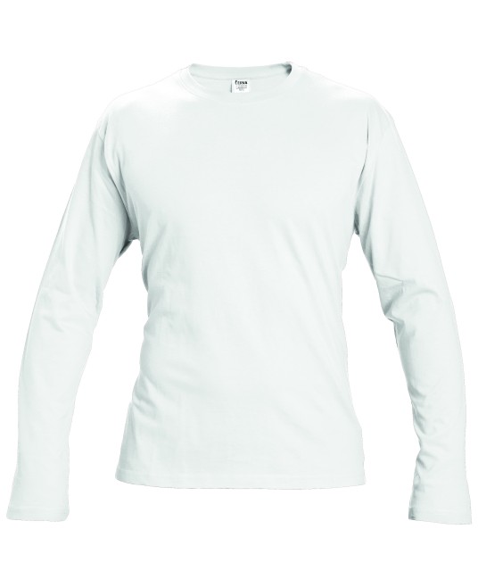 Tricou cu maneca lunga, bumbac, alb