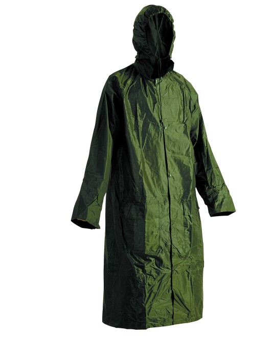 Pelerina lunga de ploaie, PVC, culoare verde