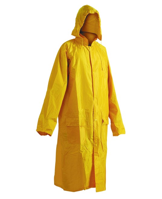 Pelerina lunga de ploaie, PVC, culoare galbena