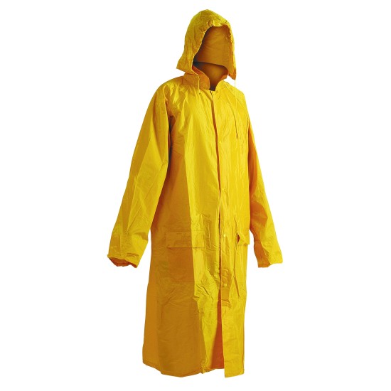 Pelerina lunga de ploaie, PVC, culoare galbena Pelerina lunga de ploaie, PVC, culoare galbena