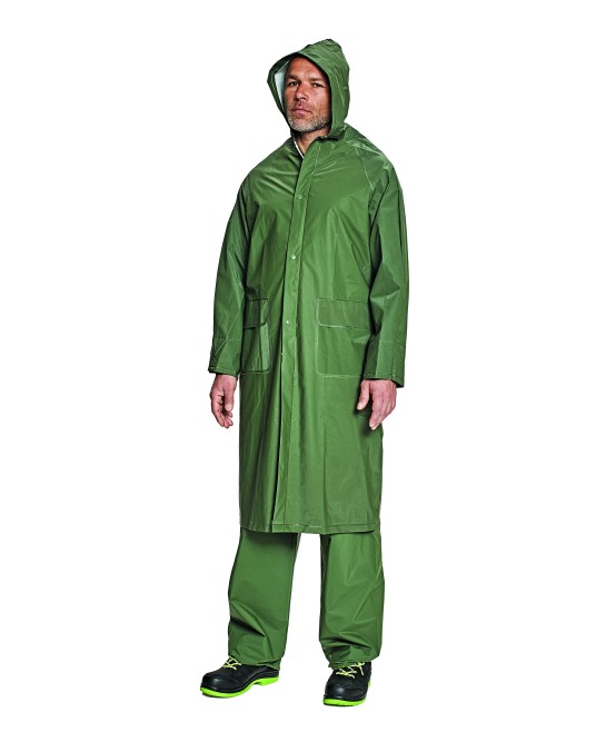 Pelerina lunga de ploaie, PVC, culoare verde