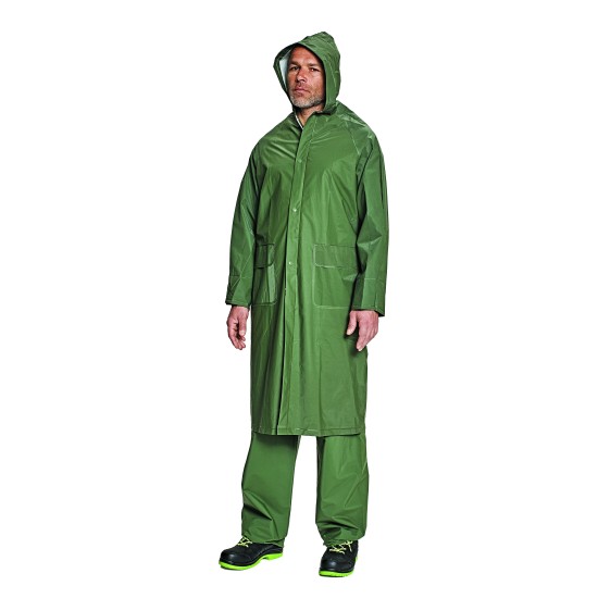 Pelerina lunga de ploaie, PVC, verde