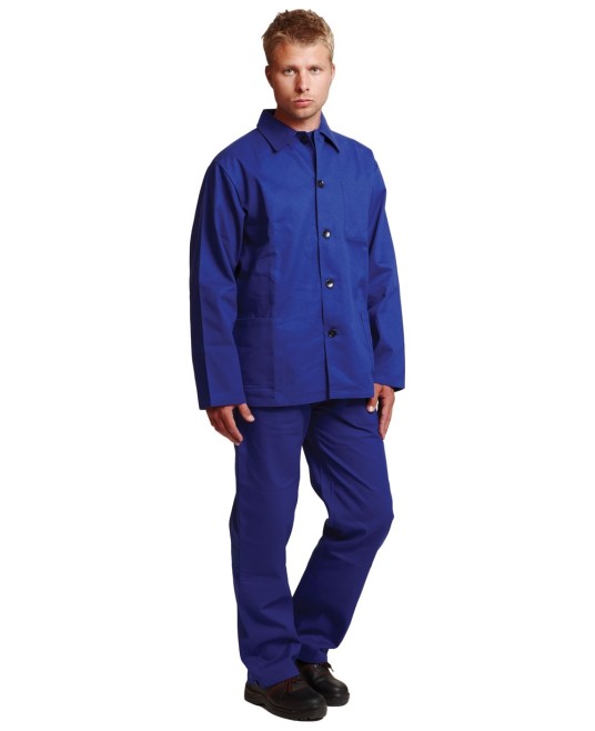 Costum de lucru vara (jacheta+pantaloni), bumbac 200g/m2, Albastru royal