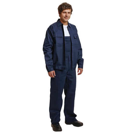 Costum de lucru (salopeta cu pieptar + jacheta), bumbac 240g/m2 Bleumarin Costum de lucru (salopeta cu pieptar + jacheta), bumbac 240g/m2 Bleumarin
