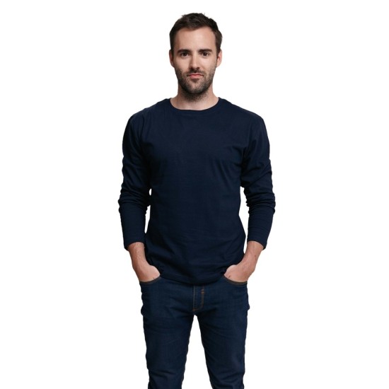 Tricou cu maneca lunga, bumbac, bleumarin Tricou cu maneca lunga, bumbac, bleumarin