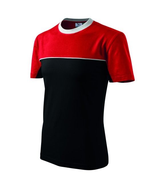 Tricou unisex Malfini Colormix 109, bumbac 200g/m2 Negru-Rosu