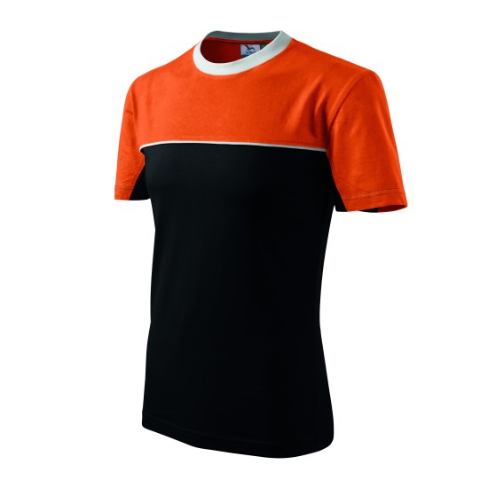 Tricou unisex Malfini Colormix 109, bumbac 200g/m2 Negru-Portocaliu Tricou unisex Malfini Colormix 109, bumbac 200g/m2 Negru-Portocaliu