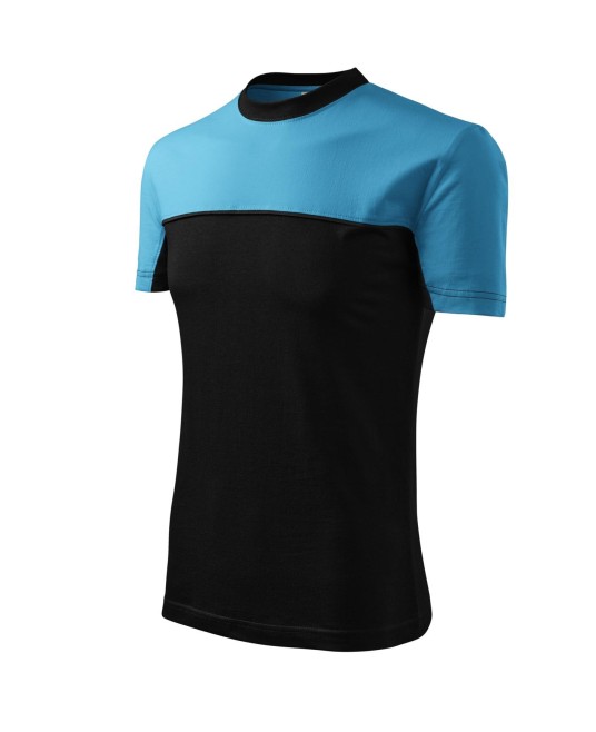Tricou unisex Malfini Colormix 109, bumbac 200g/m2 Negru-albastru azuriu