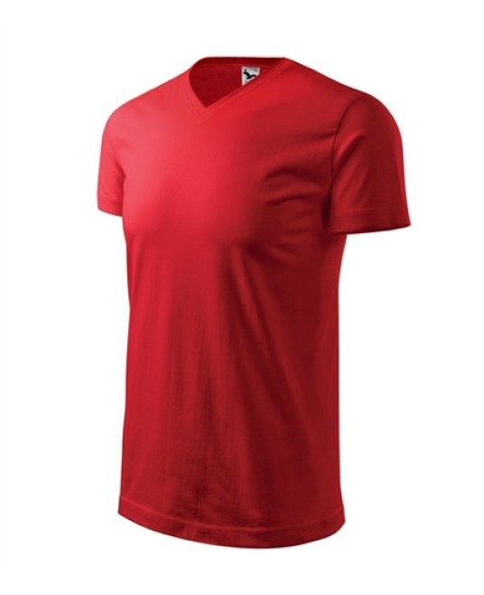 Heavy V-neck tricou maneca scurta unisex [111 colorat] Rosu