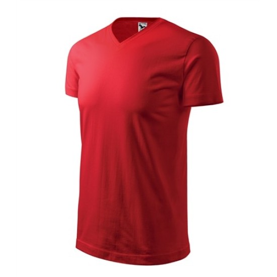 Heavy V-neck tricou maneca scurta unisex [111 colorat] Rosu