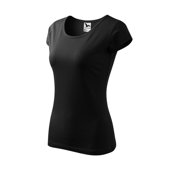 Tricou cambrat femei bumbac 150g/m2 Malfini Pure 122 Negru