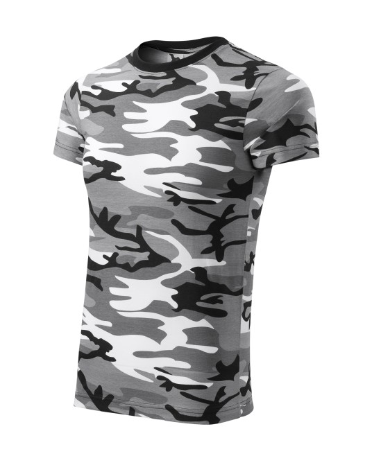 Tricou camuflaj cu maneca scurta [144] Gri cu negru