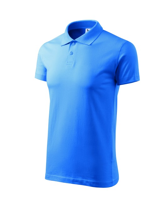 Adler-Malfini tricou polo cu maneca scurta pentru barbati, bumbac, 180g/m2  [202 colorat] Albastru azuriu