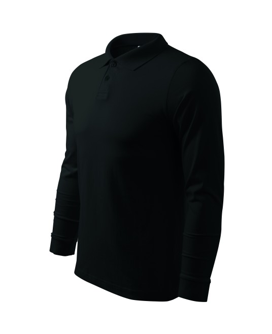 Tricou polo  maneca lunga  barbati, bumbac,180g/m2 Malfini Single J. LS211 Negru
