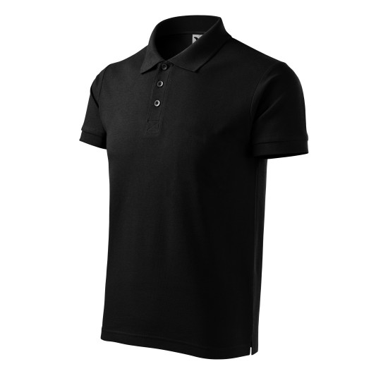 Tricou polo maneca scurta barbati 100% bumbac 170g/m2, Malfini Cotton 212, Negru Tricou polo maneca scurta barbati 100% bumbac 170g/m2, Malfini Cotton 212, Negru