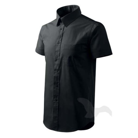 Camasa cu maneca scurta pentru barbati, model clasic, 120g/m2 [207 Chic] Negru