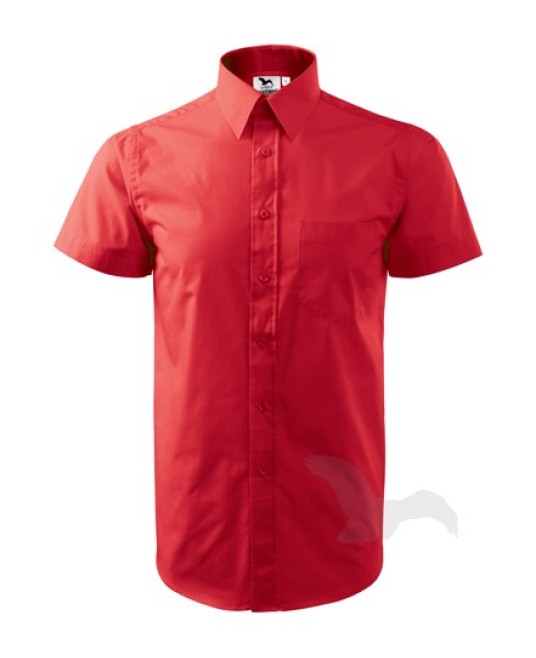Camasa cu maneca scurta pentru barbati, model clasic, 120g/m2 [207 Chic] Rosu