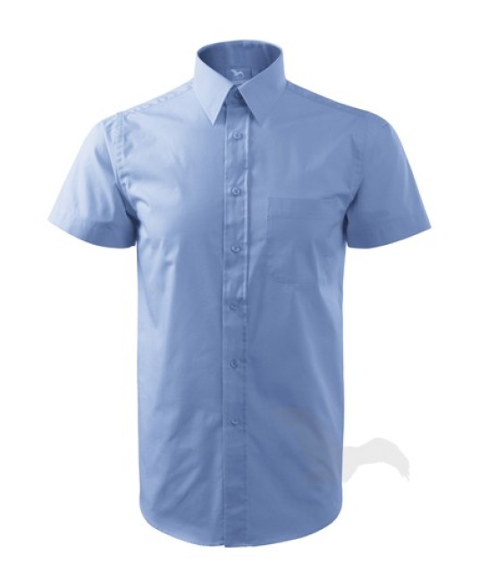 Camasa cu maneca scurta pentru barbati, model clasic, 120g/m2 [207 Chic] Albastru deschis