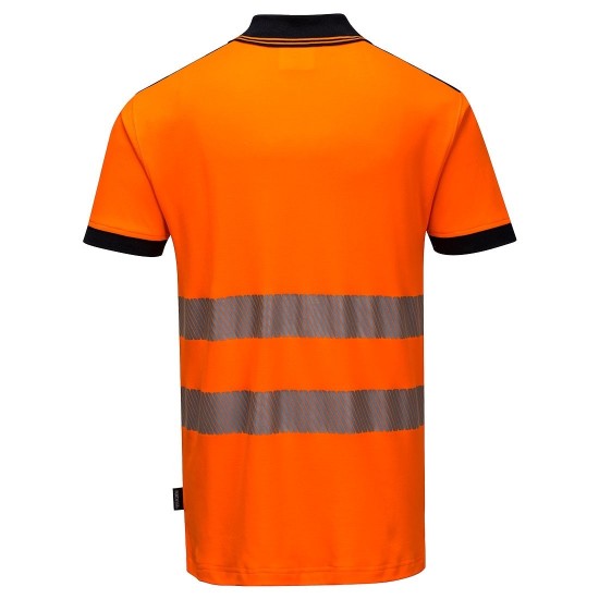 Tricou polo HiVis reflectorizant, calitate premium PW3 [T180] Portocaliu fosforescent