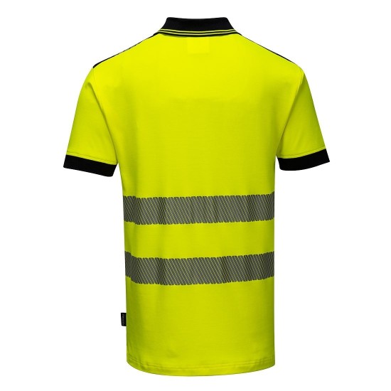 Tricou polo HiVis reflectorizant, calitate premium PW3 [T180] Galben fosforescent