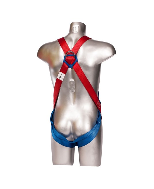 Ham de protectie anticadere in 2 puncte, inel-D dorsal, 2 inele pe piept [FP12] Rosu