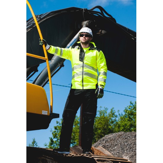 Jacheta vatuita premium HiVis, galben negru Jacheta vatuita premium HiVis, galben negru
