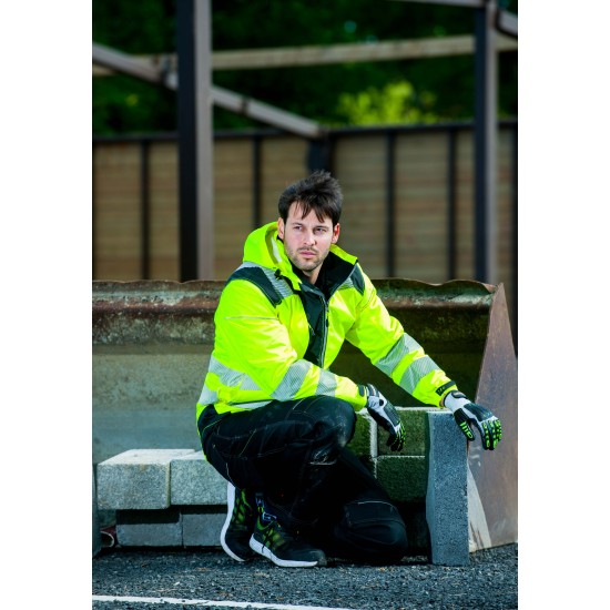 Jacheta vatuita premium HiVis, galben negru Jacheta vatuita premium HiVis, galben negru