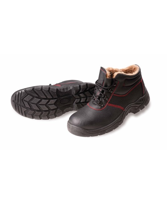 Bocanci de protectie de iarna, cu bombeu metalic, talpa PU/PU, S1  Negru