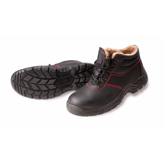 Bocanci de protectie de iarna, cu bombeu metalic, talpa PU/PU, S1 Negru Bocanci de protectie de iarna, cu bombeu metalic, talpa PU/PU, S1 Negru