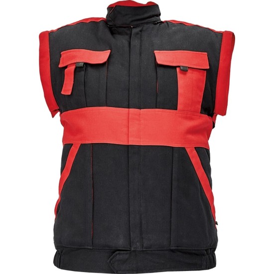 Jacheta vatuita cu maneci detasabile, 2 in 1, bumbac, rosu/negru, colectia Max Negru-Rosu Jacheta vatuita cu maneci detasabile, 2 in 1, bumbac, rosu/negru, colectia Max Negru-Rosu