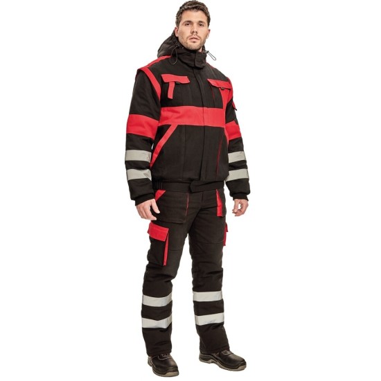 Jacheta vatuita cu maneci detasabile, 2 in 1, bumbac, rosu/negru, colectia Max Negru-Rosu Jacheta vatuita cu maneci detasabile, 2 in 1, bumbac, rosu/negru, colectia Max Negru-Rosu