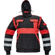 Jacheta vatuita cu maneci detasabile, 2 in 1, bumbac, rosu/negru, colectia Max Negru-Rosu