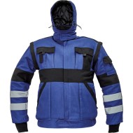 Jacheta vatuita cu maneci detasabile, 2 in 1, bumbac, albastru/negru, colectia  Max Albastru si negru