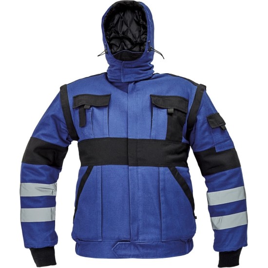 Jacheta vatuita cu maneci detasabile, 2 in 1, bumbac, albastru/negru, colectia Max Albastru si negru Jacheta vatuita cu maneci detasabile, 2 in 1, bumbac, albastru/negru, colectia Max Albastru si negru