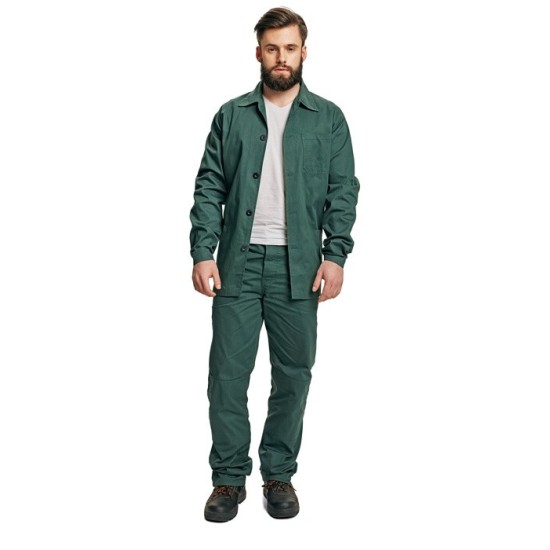 Costum de lucru vara (jacheta+pantaloni), bumbac 200g/m2, Verde