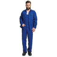 Costum de lucru (salopeta cu pieptar + jacheta), bumbac 240g/m2 Albastru